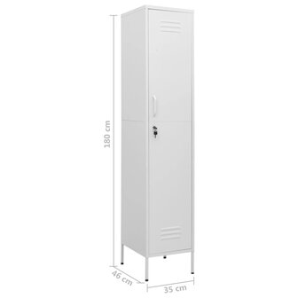 Lockerkast 35x46x180 cm staal wit 9