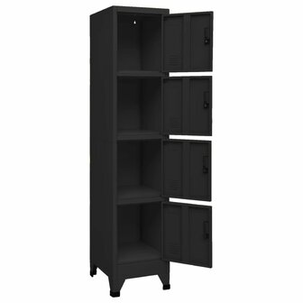 Lockerkast 38x45x180 cm staal zwart 4