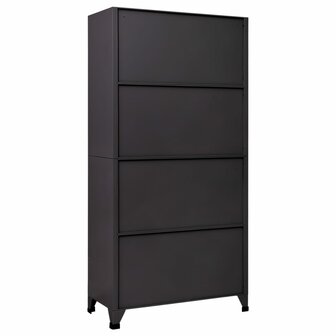 Lockerkast 90x40x180 cm staal antracietkleurig en wit 5
