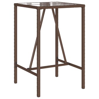 Tuinbartafel 70x70x110 cm poly rattan bruin 2