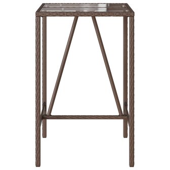 Tuinbartafel 70x70x110 cm poly rattan bruin 5