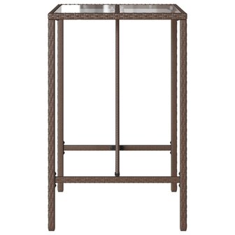 Tuinbartafel 70x70x110 cm poly rattan bruin 6