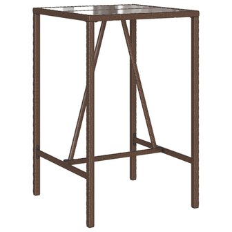 Tuinbartafel 70x70x110 cm poly rattan bruin 7