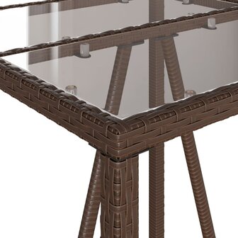 Tuinbartafel 70x70x110 cm poly rattan bruin 9