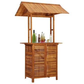 Bartafel met dak voor buiten 113x106x217 cm massief acaciahout 1
