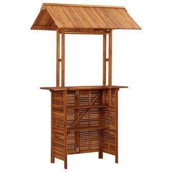 Bartafel met dak voor buiten 113x106x217 cm massief acaciahout 6