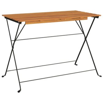 Bistrotafel inklapbaar 100x54x71 cm massief acaciahout en staal 2