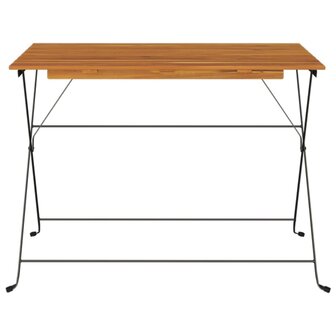 Bistrotafel inklapbaar 100x54x71 cm massief acaciahout en staal 3