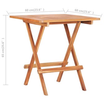 Bistrotafel inklapbaar 60x60x65 cm massief teakhout 7