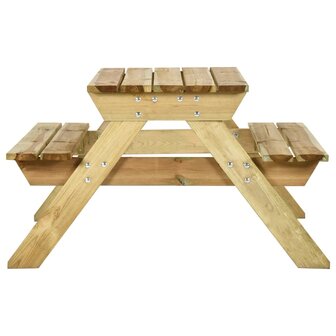 Picknicktafel met banken 110x123x73 cm ge&iuml;mpregneerd grenenhout 3