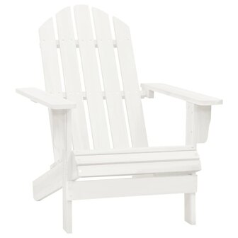 Tuinstoel Adirondack met voetenbank tafel massief vurenhout wit 8
