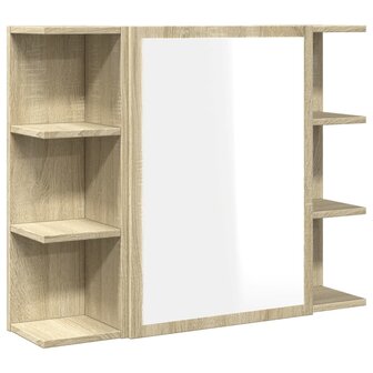Badkamerspiegelkast 80x20,5x64 cm spaanplaat sonoma eikenkleur 2