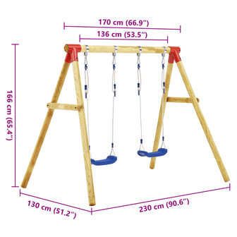 Schommelset 230x130x166 cm grenenhout 6