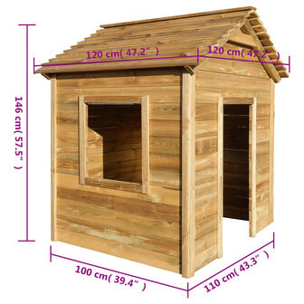 Buitenspeelhuis 120x120x146 cm grenenhout 6