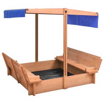 Zandbak met dak 112x112x112 cm vurenhout 1