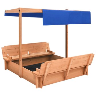 Zandbak met dak 112x112x112 cm vurenhout 2