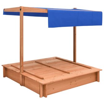 Zandbak met dak 112x112x112 cm vurenhout 4