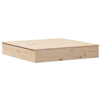 Zandbak met deksel 111x111x19,5 cm massief grenenhout 6