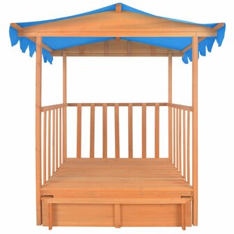 Kinderspeelhuis met zandbak UV50 vurenhout blauw 4