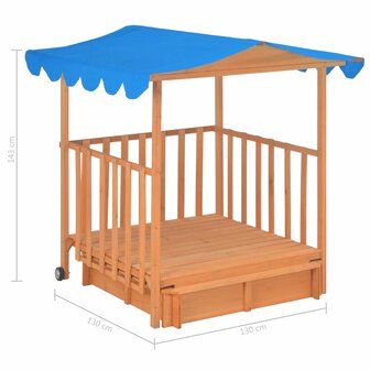 Kinderspeelhuis met zandbak UV50 vurenhout blauw 10
