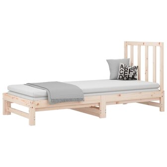 Slaapbank uitschuifbaar massief grenenhout 2x(90x190) cm 3