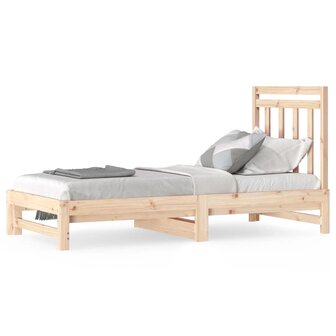 Slaapbank uitschuifbaar massief grenenhout 2x(90x190) cm 2