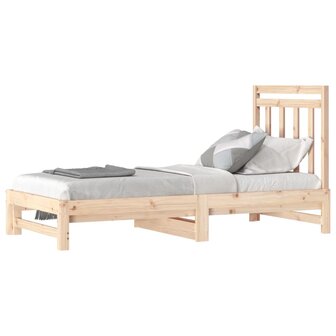 Slaapbank uitschuifbaar massief grenenhout 2x(90x190) cm 3