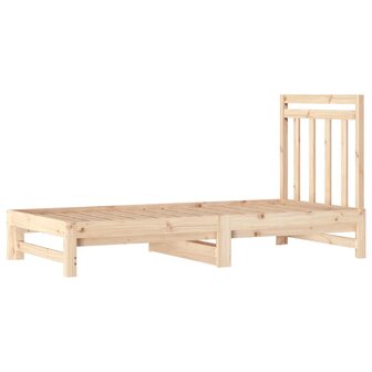 Slaapbank uitschuifbaar massief grenenhout 2x(90x190) cm 4