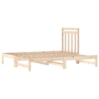 Slaapbank uitschuifbaar massief grenenhout 2x(90x190) cm 5