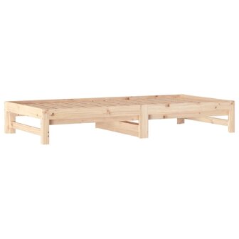 Slaapbank uitschuifbaar massief grenenhout 2x(90x190) cm 6