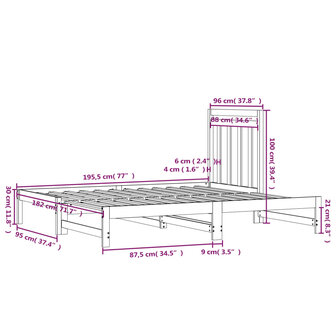 Slaapbank uitschuifbaar massief grenenhout 2x(90x190) cm 11