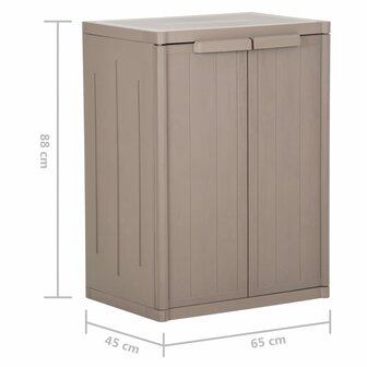 Tuinkast 65x45x88 cm polypropyleen hout-look bruin 7