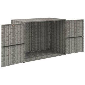 Tuinkast 100x55,5x80 cm poly rattan grijs 3