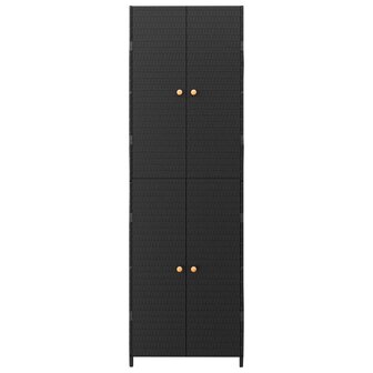 Tuinkast 59x40x180 cm poly rattan zwart 4