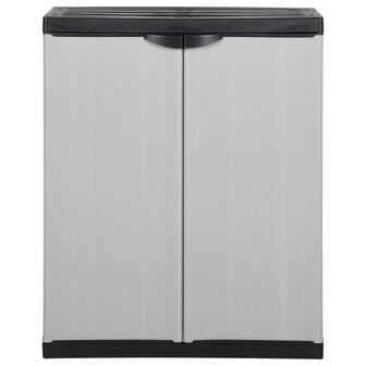 Tuinkast met 1 schap 68x40x85 cm grijs en zwart 2