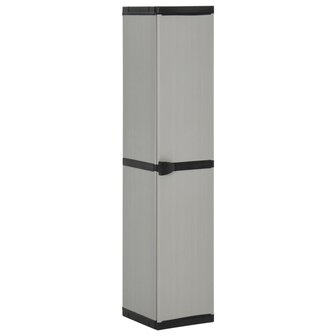 Tuinkast met 3 schappen 34x40x168 cm grijs en zwart 1