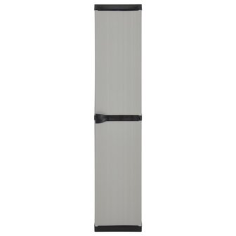 Tuinkast met 3 schappen 34x40x168 cm grijs en zwart 2
