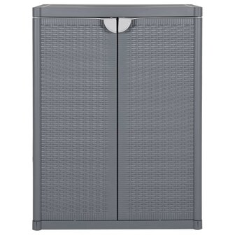 Tuinkast 65x45x88 cm polypropeen rattan grijs 2
