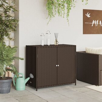 Tuinkast 83x45x76 cm poly rattan bruin 3