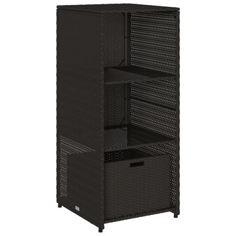 Tuinkast 50x55x115 cm poly rattan zwart 2
