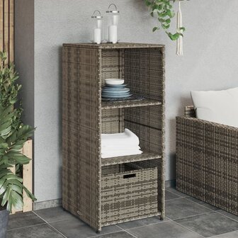 Tuinkast 50x55x115 cm poly rattan grijs 1
