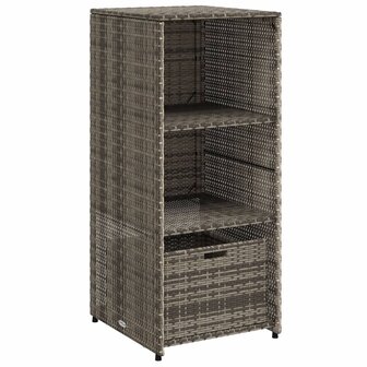 Tuinkast 50x55x115 cm poly rattan grijs 2