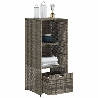 Tuinkast 50x55x115 cm poly rattan grijs 5