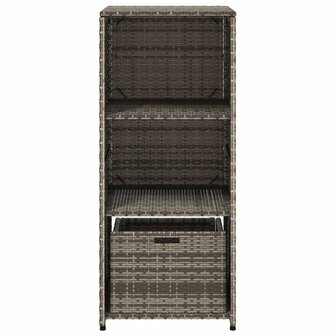 Tuinkast 50x55x115 cm poly rattan grijs 7