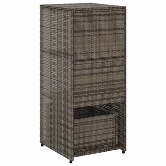 Tuinkast 50x55x115 cm poly rattan grijs 9