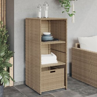 Tuinkast 50x55x115 cm poly rattan beige 1