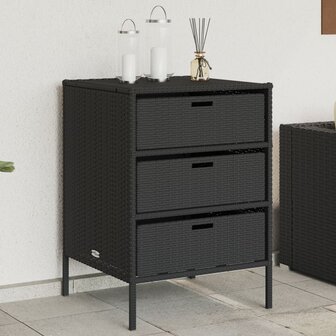 Tuinkast 55x59x80 cm poly rattan zwart 1