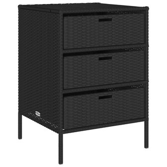 Tuinkast 55x59x80 cm poly rattan zwart 2