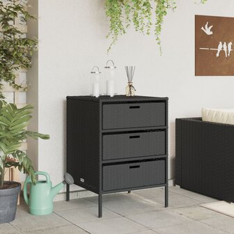 Tuinkast 55x59x80 cm poly rattan zwart 3