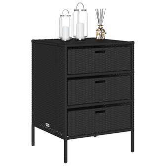 Tuinkast 55x59x80 cm poly rattan zwart 4